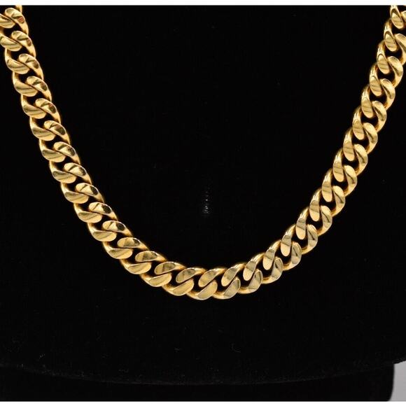 Givenchy Vintage Cuban Chain Necklace Unisex Gold Heavy Chunky Runway 37" Bin3D - Picture 2 of 12